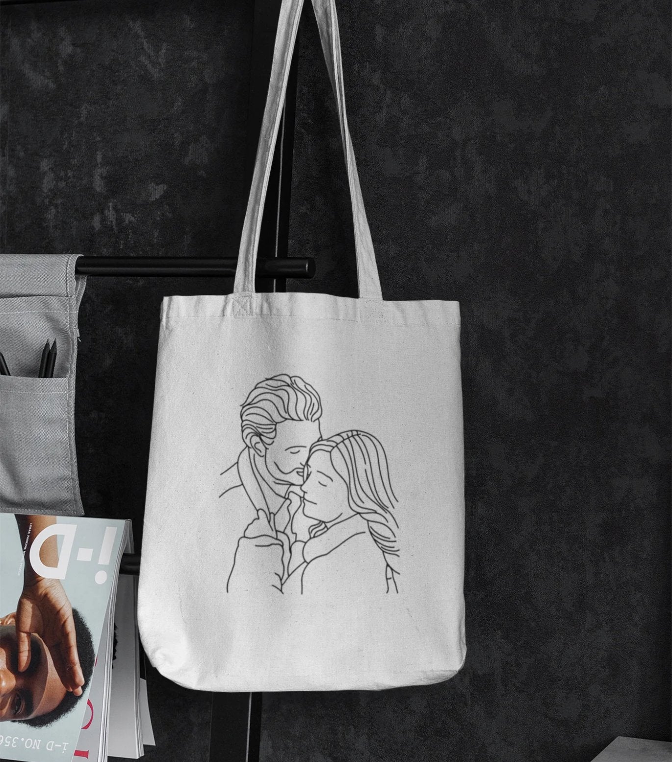 Tote bag avec votre photo dessinée - Indigo Print